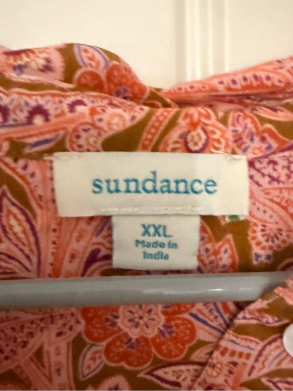 Sundance Pink Coral Paisley Button-Down Shirt - Picture 3 of 3